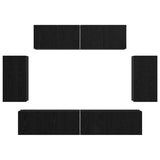 TV Cabinet Set Wall-mounted 6 pcs Black Oak Engineered Wood 3393433