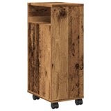 Narrow Bathroom Cabinet with Wheels Old Wood Engineered Wood 855239