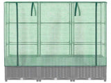 Raised Bed with Greenhouse Cover Rattan Look 120x40x138 cm 4015857