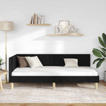 Corner Bed Frame Black 100 x 200 cm Fabric and Engineered wood 42016199