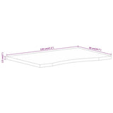 Desk Top with Curve 120x50x2.5 cm Solid Wood Rough Mango 370181