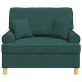 Armchair with Cushions Dark Green Fabric 42043509