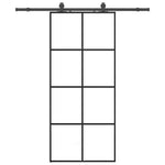 Sliding Door with Hardware Set Black 90x205 cm ESG Glass 3375804