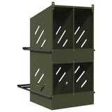 ZNTS Chicken Nesting Box with 4 Compartments Olive Green Metal 864353