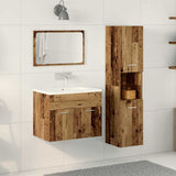 Bathroom Furniture Set with Door 3 pcs Old Wood Engineered Wood 3332495