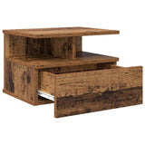 Floating Nightstand with Drawer 2 pcs Old Wood 40 x 31 x 28 cm 871753