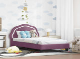 Toddler Bed Frame with Headboard Purple 70 x 140 cm Velvet 42010898