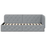 Corner Bed Frame with Headboard Light Grey 80 x 200 cm Fabric 42016479