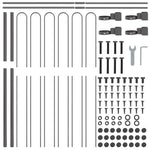 Garden Fence Grey 5.1 x 1.5 m Powder-coated steel 3334057