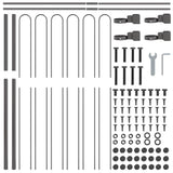 Garden Fence Grey 6.8 x 1.5 m Powder-coated steel 3334077