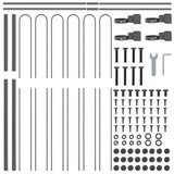 Garden Fence 3 pcs Grey 5.1 x 1.5 m Powder-coated Steel 3334057