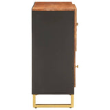 Side Cabinet Brown and Black 80x33.5x75 cm Solid Wood Mango 356810