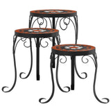 Plant Stands 3 pcs Terracotta and White Ceramic 4003396