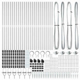Ground Spike Fence Post 26 pcs Silver Powder-Coated Steel 3350209