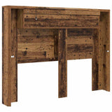 Storage Headboard with LED Old Wood Engineered Wood 3418669