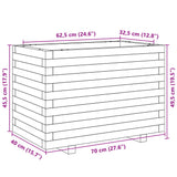 Garden Planter Wax Brown 70x40x49.5 cm Solid Wood Pine 847370