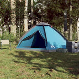 ZNTS Camping Tent Dome 4-Person Blue Waterproof 94763