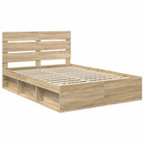 Bed Frame with Headboard Sonoma 140 x 190 cm Solid Pine Wood 3411746