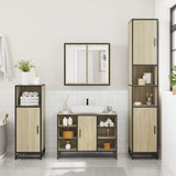 4 Piece Bathroom Furniture Set Sonoma Oak Engineered Wood 3301211
