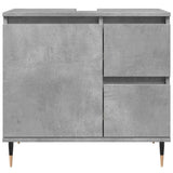 3 Piece Bathroom Furniture Set Concrete Grey Engineered Wood 3324955