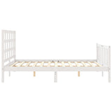 Bed Frame without Mattress White 160x200 cm Solid Wood Pine 3192112