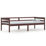 Bed Frame Dark brown Solid Pine wood Single Durable Bed Frame 322054