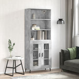 Highboard Concrete Grey 69.5x34x180 cm Engineered Wood 3189337
