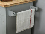 Rolling Kitchen Island Storage Trolley with Rubber Wood Top & Drawers for Dining Room, Grey T3398P328284
