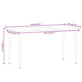 Dining Set Black Powder-coated steel, cotton rope, tempered glass 3099146