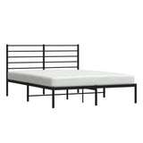 Metal Bed Frame without Mattress with Headboard Black 120x200cm 352317