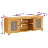 TV Cabinet 110x35x44 cm Solid Oak Wood 327435