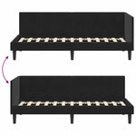 Corner Bed Frame with Headboard Black 80 x 200 cm Velvet 42016333