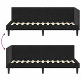 Corner Bed Frame with Headboard Black 80 x 200 cm Velvet 42016333