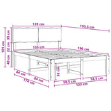 Double Bed Frame with Headboard ROSTOCK Dark Brown 135 x 190 cm 3405407
