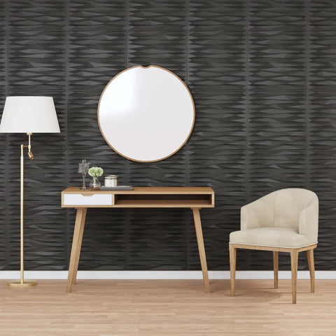 ZNTS Wall Panels 48 pcs Black 50x50 cm XPS 12 m² Stone 356942