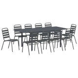 Garden Dining Set 11 pcs Anthracite Powder-coated Steel 3378828