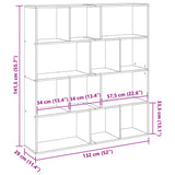 Book Cabinet Grey Sonoma 132x29x141.5 cm Engineered Wood 3310312