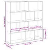 Book Cabinet Smoked Oak 132x29x141,5 cm Engineered Wood 3310311