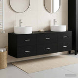 Bathroom Cabinet Set 3 pcs Black 62.5 x 44.5 x 50 cm 3405868