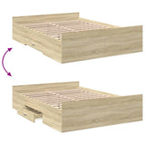 Bed Frame with Drawers without Mattress Sonoma Oak 120x190 cm Small Double 3280323