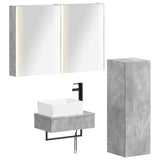 Bathroom Furniture Set 4 pcs Concrete Grey 3407402