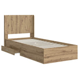 Bed Frame with Storage and Headboard Artisan Oak 100 x 200 cm 3414148