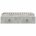Storage Bed Frame Concrete grey 100 x 200 cm Engineered wood 3335184