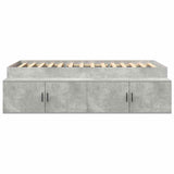 Storage Bed Frame Concrete grey 100 x 200 cm Engineered wood 3335184
