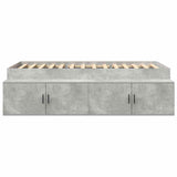 Bed Frame with Door Concrete Grey 100 x 200 cm Engineered Wood 3335184
