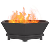 Fire Pit Black 75 x 75 x 28 cm Steel 858996