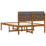 Bed Frame with Upholstered Headboard Natural and Light Grey 904341