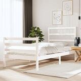 Bed Frame without Mattress White Solid Wood Pine 90x190 cm Single Single 3104972