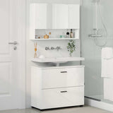 Bathroom Furniture Set with Drawer 2 pcs High Gloss White 3393017