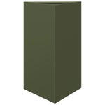 ZNTS Garden Planter Olive Green Triangular 50x43x75 cm Steel 851177